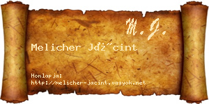 Melicher Jácint névjegykártya